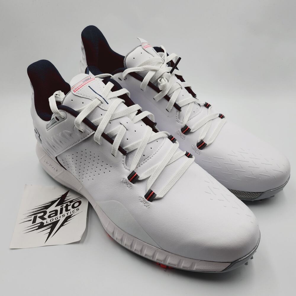 Mens Size 10.5 Under Armour Golf Shoes HOVR Drive 2 White Silver 3025070-100